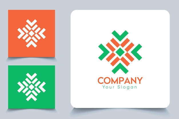 Modèle de conception de logo d'entreprise unique avec deux couleurs.