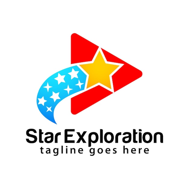 Vecteur modèle de conception de logo d'exploration d'étoiles