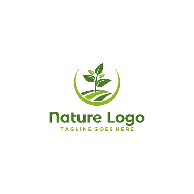 Modèle De Conception De Logo De Ferme Nature Verte