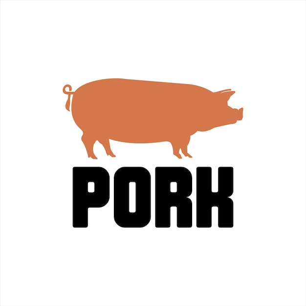 Vecteur modèle de conception de logo de ferme porcine