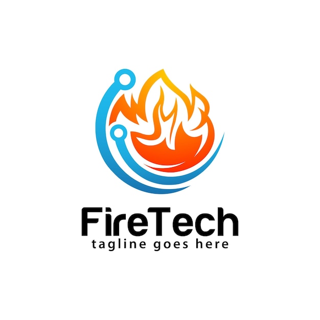 Modèle de conception de logo Fire Tech