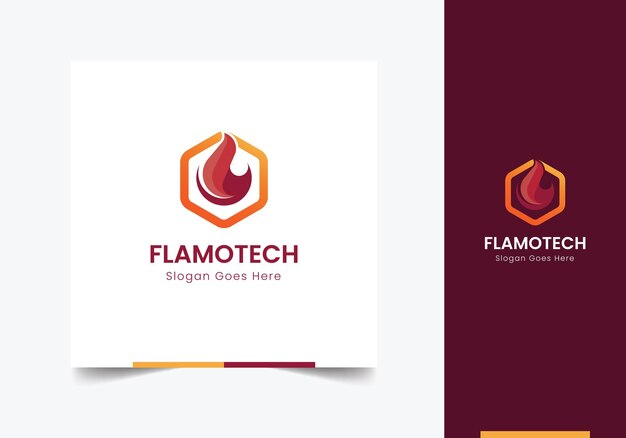 Modèle de conception de logo Flamotech