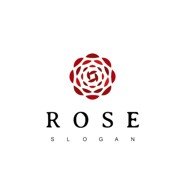 Modèle De Conception De Logo De Fleur Rose