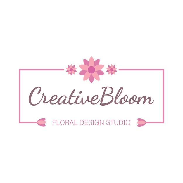 modèle de conception de logo floral décoratif