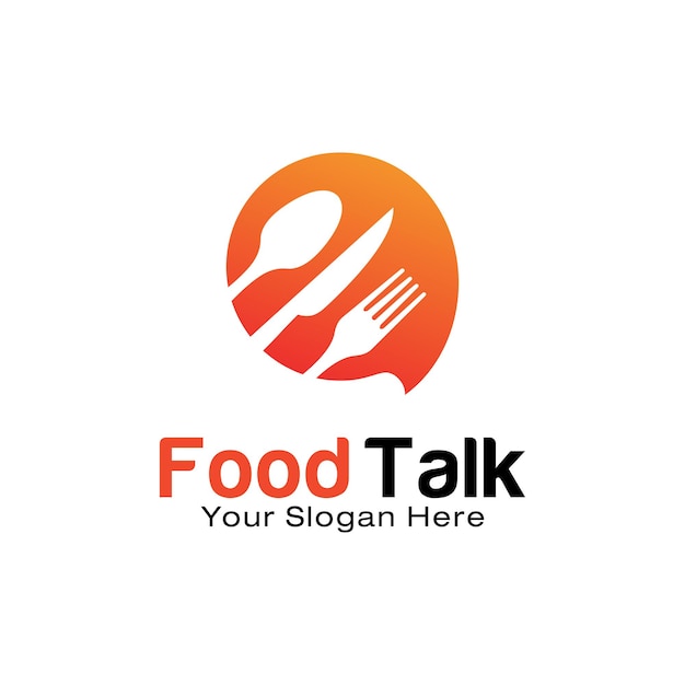 Modèle de conception de logo Food Talk