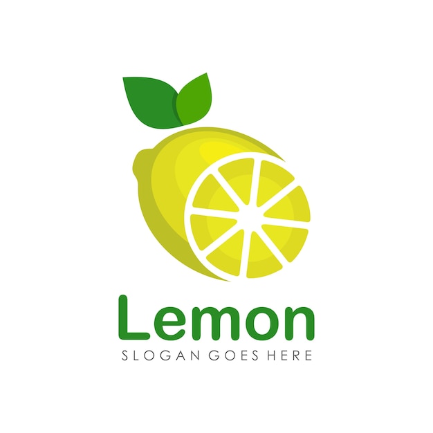 Modèle de conception de logo de fruits citron