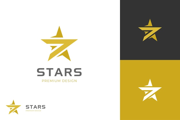 Vecteur modèle de conception de logo golden star luxury conception de logo star élégant et moderne à la hausse