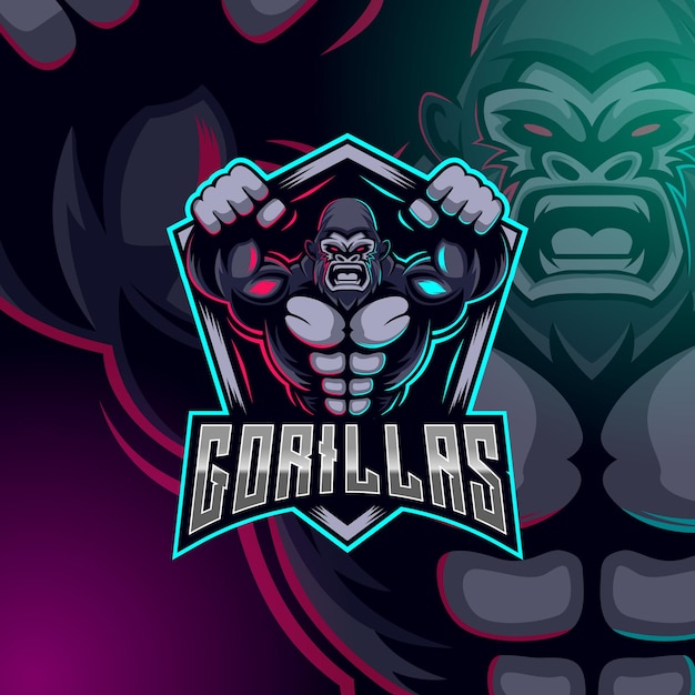 Modèle De Conception De Logo Gorilla Esport