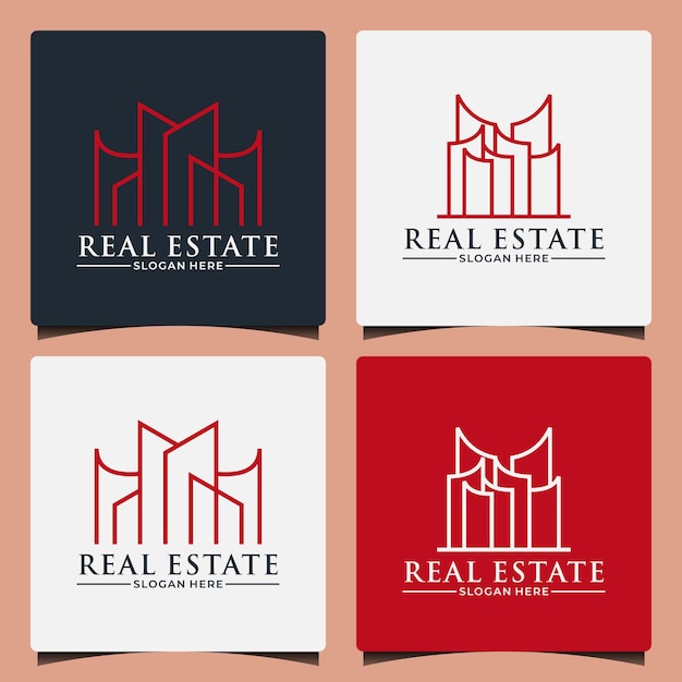 Modèle De Conception De Logo De Gratte-ciel Immobilier