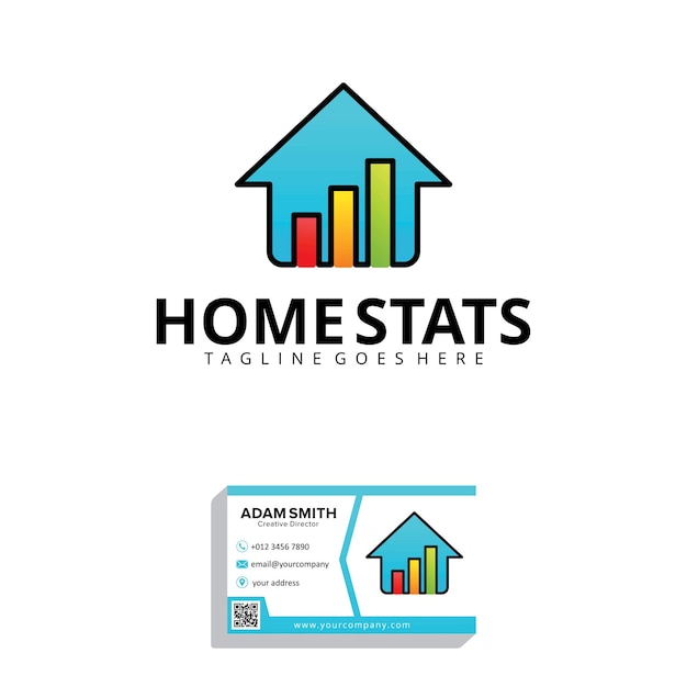 Modèle de conception de logo Home Stats