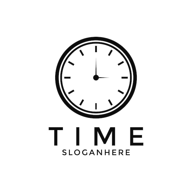 Modèle de conception de logo d'horloge simple