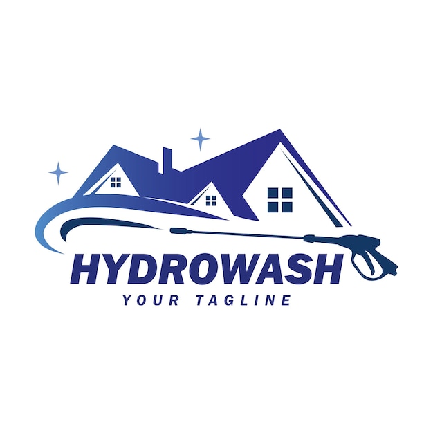 Modèle de conception de logo Hydrowash Conception de logo élégante de lavage à pression