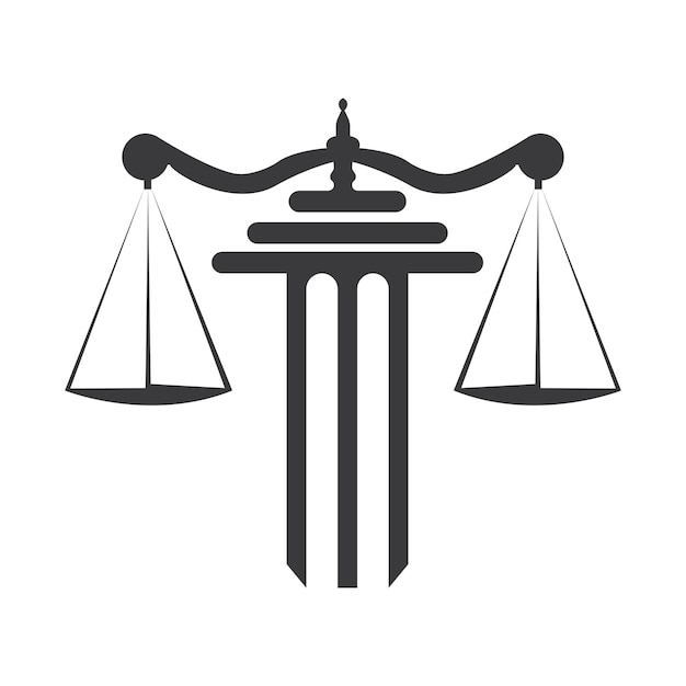 Vecteur modèle de conception de logo et d'icône de cabinet d'avocats