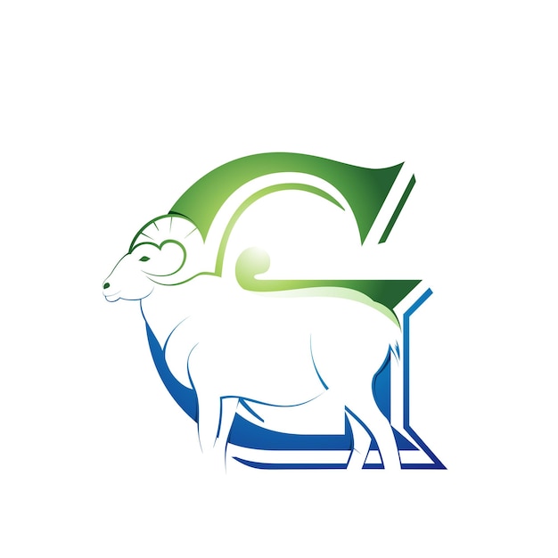 Modèle De Conception De Logo D'icône De Lettre G De Chèvre