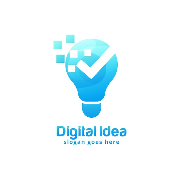 Modèle de conception de logo d'idée numérique