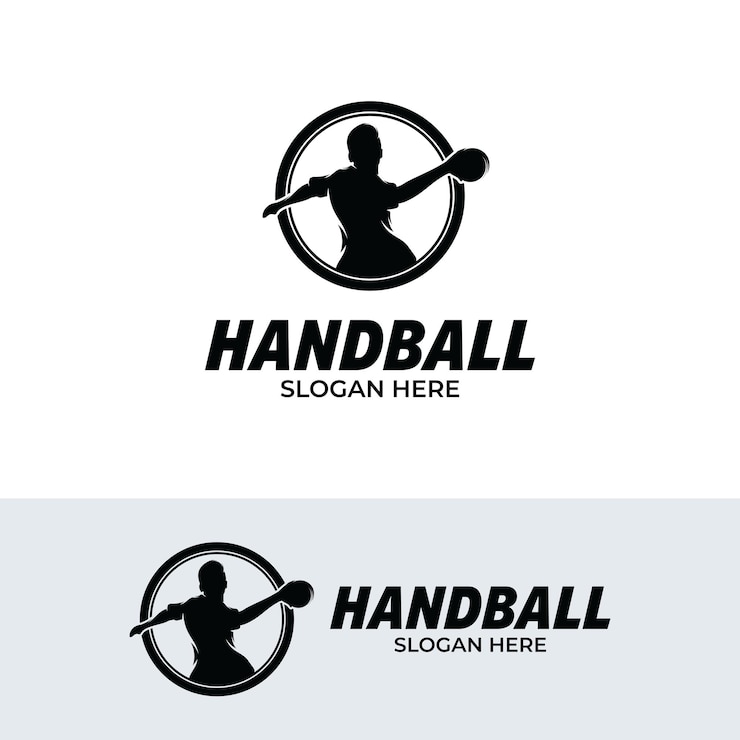 Vecteur modèle de conception de logo de joueur de handball