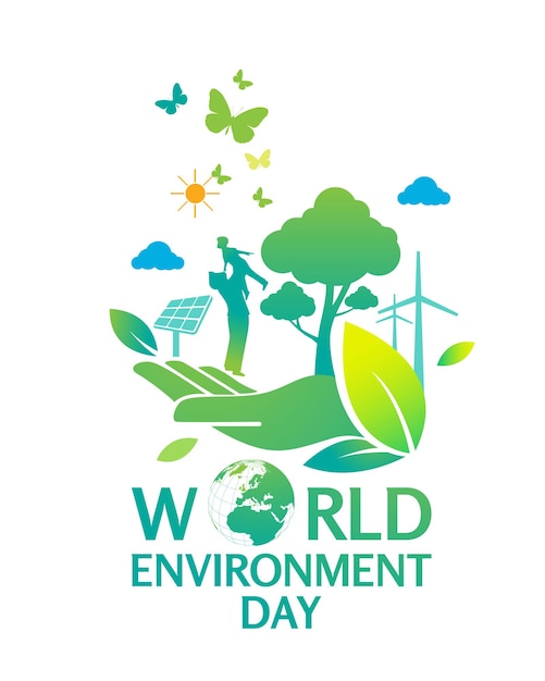 Modèle de conception de logo de la journée mondiale de l'environnement