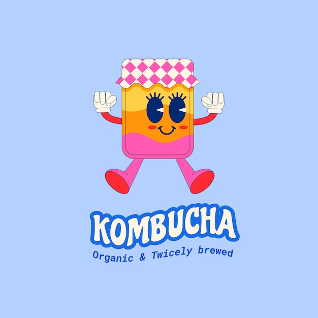 Vecteur modèle de conception de logo kombucha