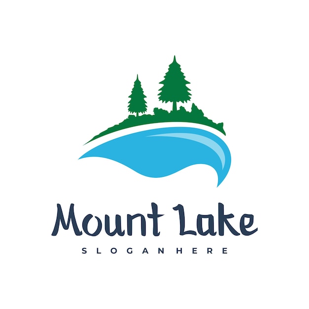 Modèle de conception de logo de lac Illustration vectorielle de Mount Lake Conception de badge