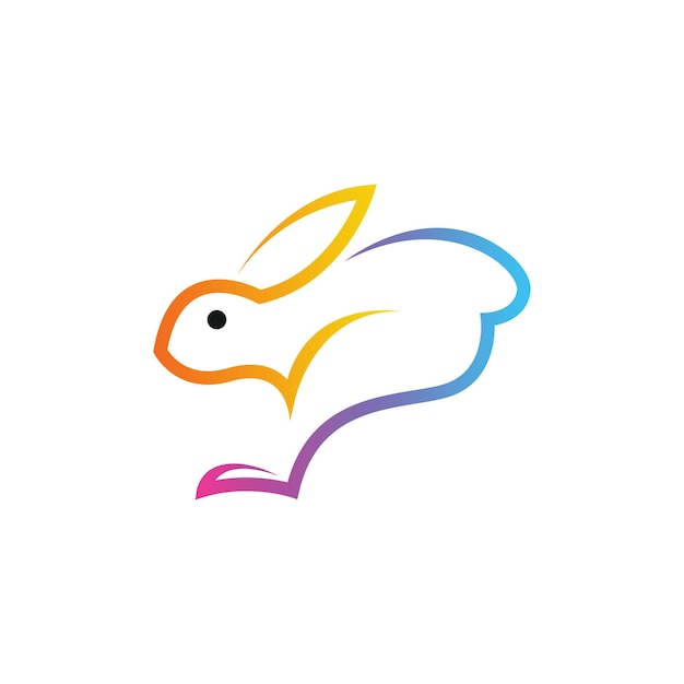 Modèle De Conception De Logo De Lapin Coloré