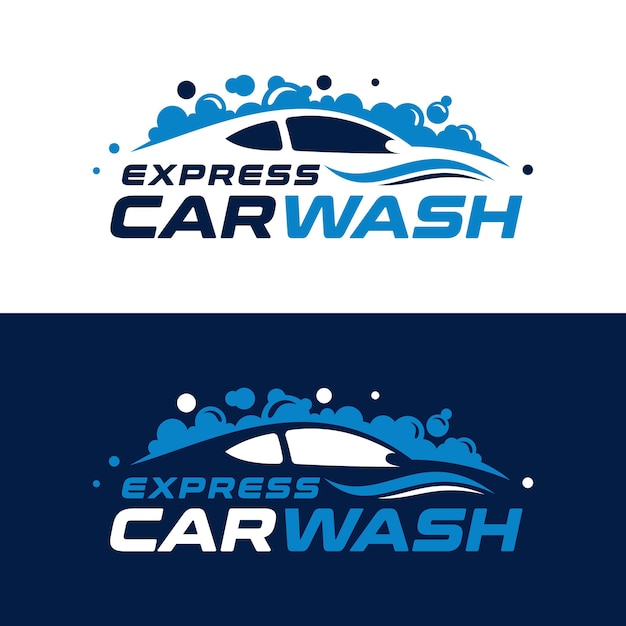 Vecteur modèle de conception de logo de lavage de voiture express