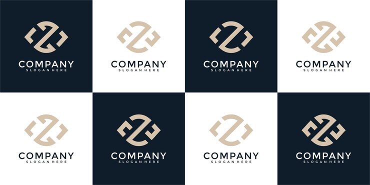 Modèle de conception de logo de lettre abstraite de collection z