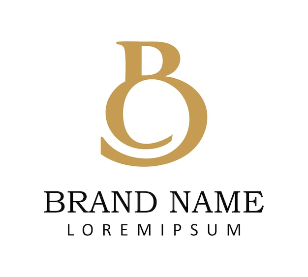 Modèle de conception de logo lettre B et C
