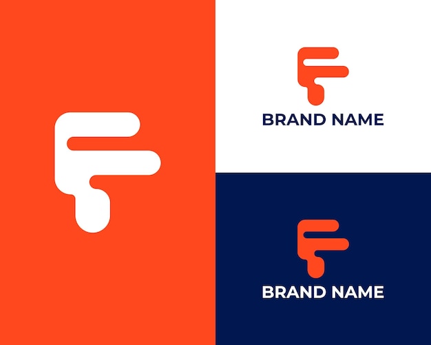 Modèle de conception de logo lettre f monogramme créatif