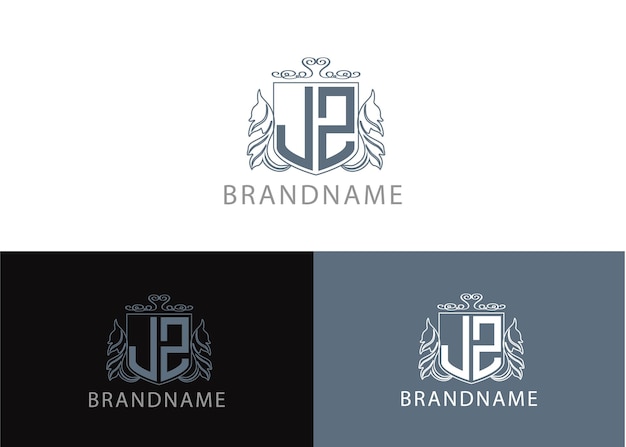 Modèle De Conception De Logo De Lettre Initiale Jz De Monogramme Moderne