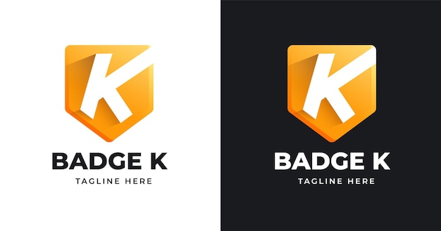 Modèle De Conception De Logo Lettre K Avec Style De Forme De Badge