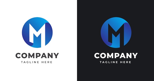 Modèle De Conception De Logo Lettre M Avec Style De Forme De Cercle