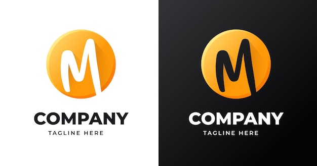 Modèle De Conception De Logo Lettre M Avec Style De Forme De Cercle