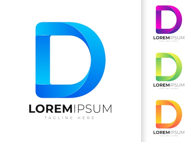 Modèle De Conception De Logo Lettre D Moderne