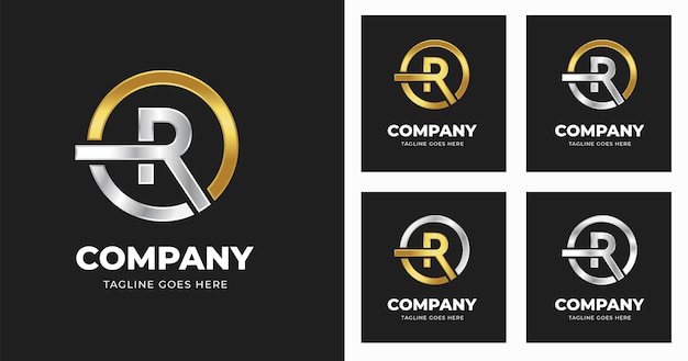 Vecteur modèle de conception de logo lettre r avec style de forme de cercle