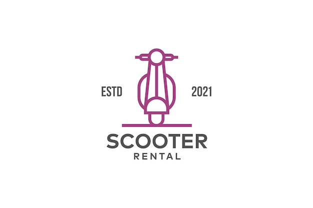 Modèle De Conception De Logo De Ligne De Location De Scooter