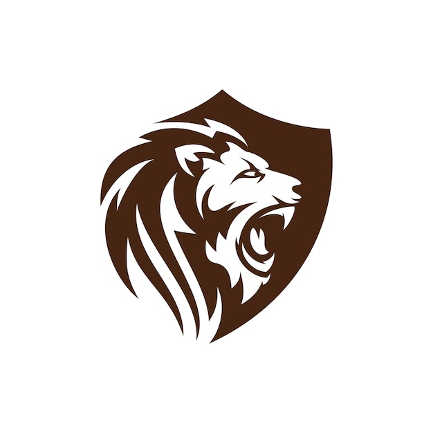 Modèle de conception de logo de lion