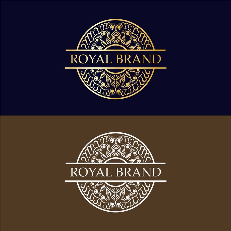 Modèle de conception de logo de luxe doré dessiné à la main