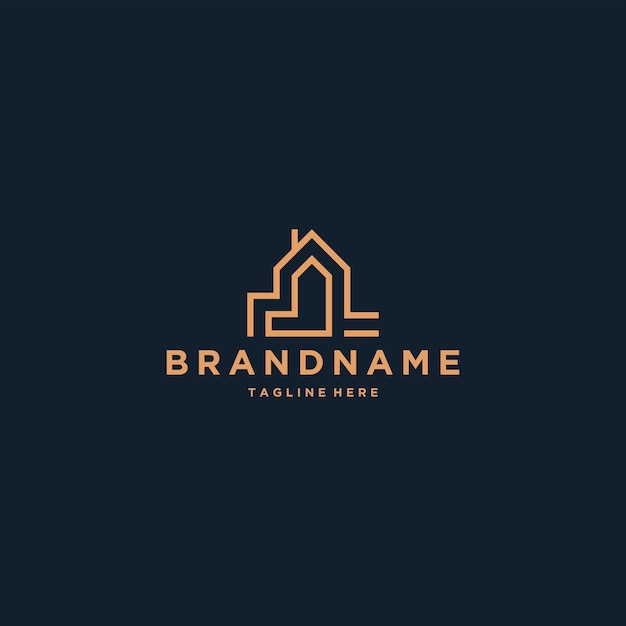 Modèle de conception de logo de maison abstraite