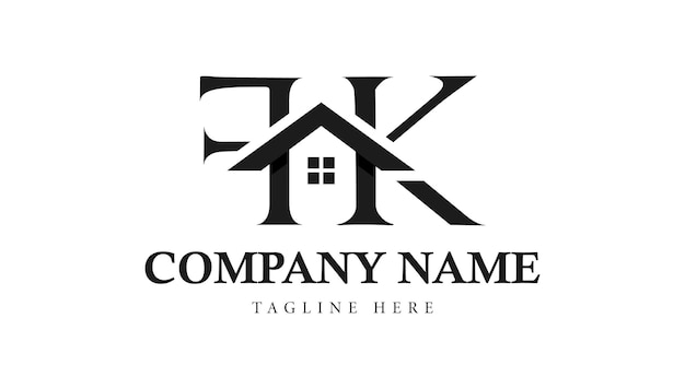 Modèle De Conception De Logo De Maison Ou De Lettre De Maison Fk Immobilier