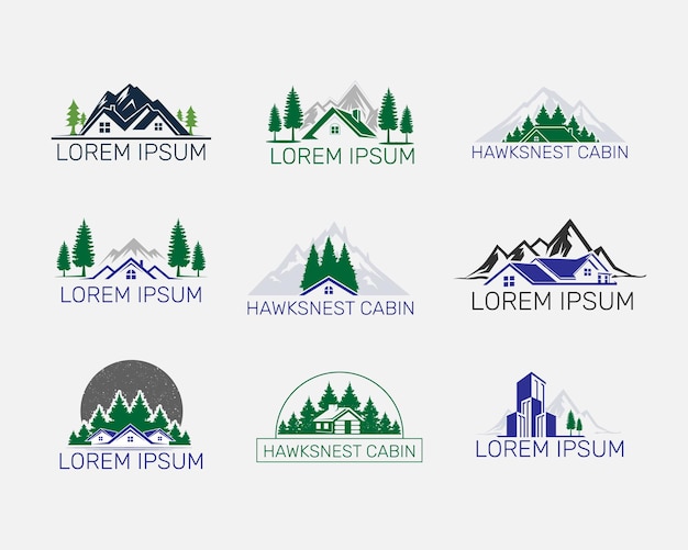 Modèle De Conception De Logo De Maison De Montagne