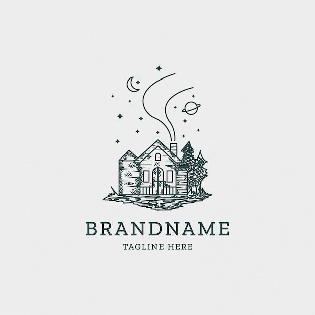 Modèle De Conception De Logo De Maison Vintage