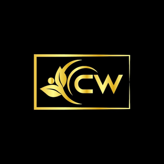 modèle de conception de logo de marque de lettre cw