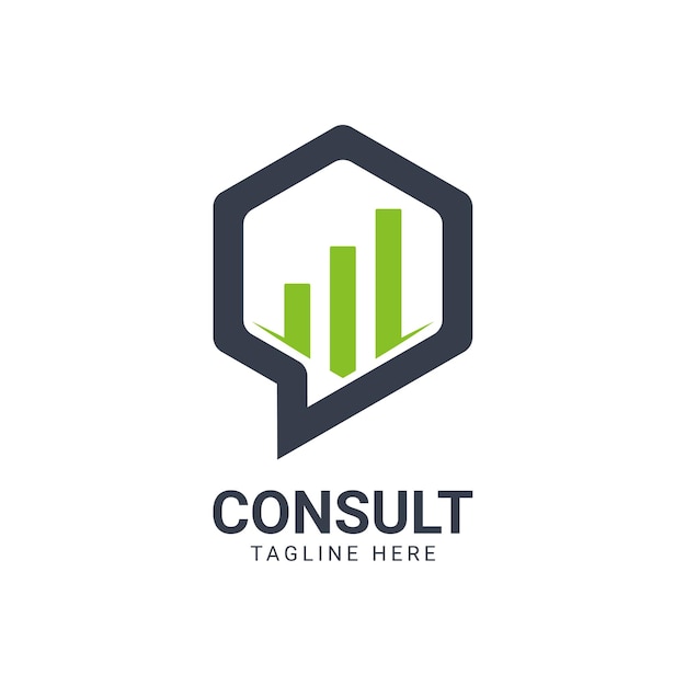 Modèle de conception de logo moderne Hexagon Business Consulting Agency. Concept de logo simple Digital Consult