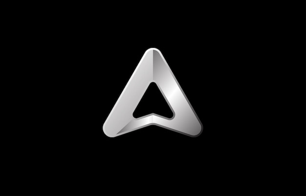 Un modèle de conception de logo de monogramme métallique à triangle de lettres