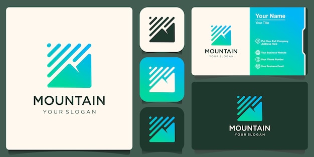 Modèle De Conception De Logo De Montagne Minimal