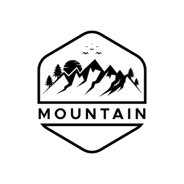 Modèle De Conception De Logo De Montagne Moderne