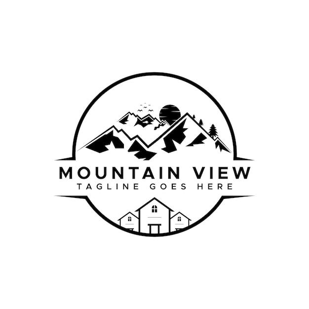 Modèle De Conception De Logo De Montagne Moderne