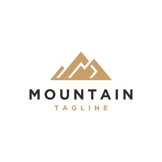 Modèle de conception de logo de montagne simple