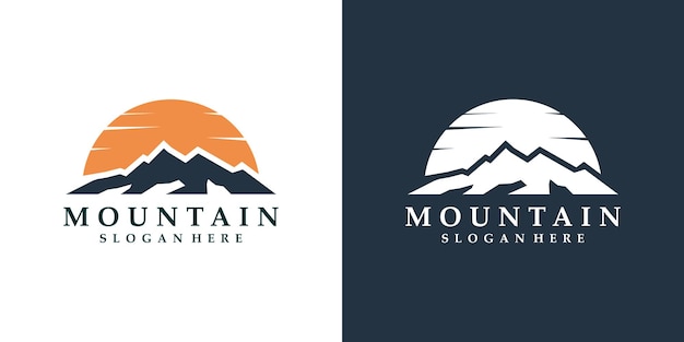 Vecteur modèle de conception de logo de montagne