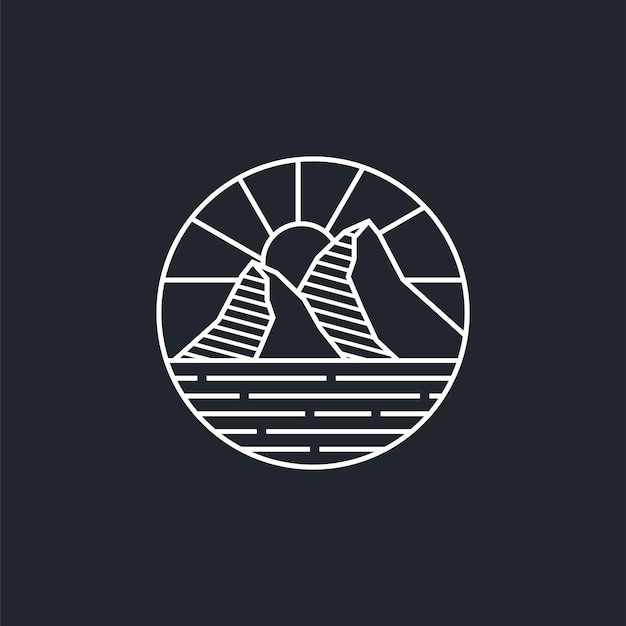 Vecteur modèle de conception de logo de montagne